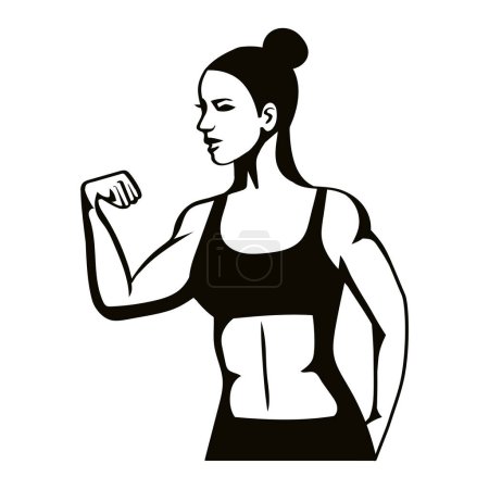 Illustration for Gym emblem fitness woman isolated - Royalty Free Image