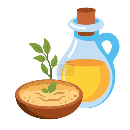 hummus day olive oil isolated design