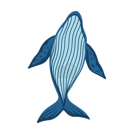 Téléchargez les illustrations : Baleine vie sous-marine conception isolée - en licence libre de droit