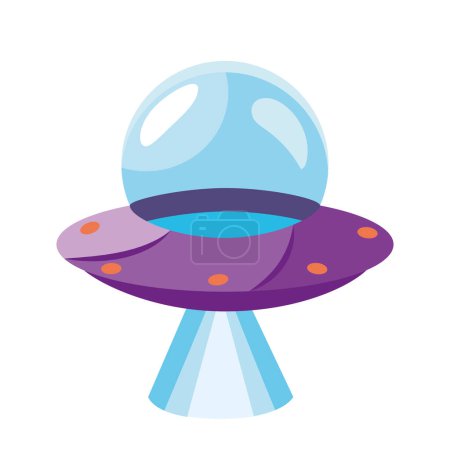 Téléchargez les illustrations : Technologie ufo vaisseau spatial conception isolée - en licence libre de droit