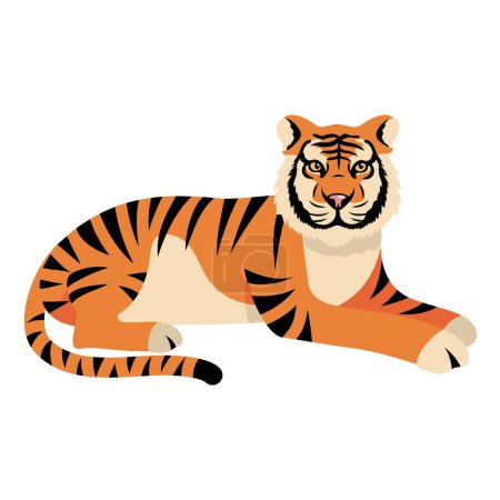 Téléchargez les illustrations : Tigre prédateur conception conception isolée - en licence libre de droit