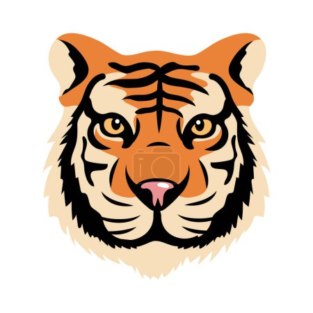 Ilustración de Tigre bestia dibujos animados diseño aislado - Imagen libre de derechos