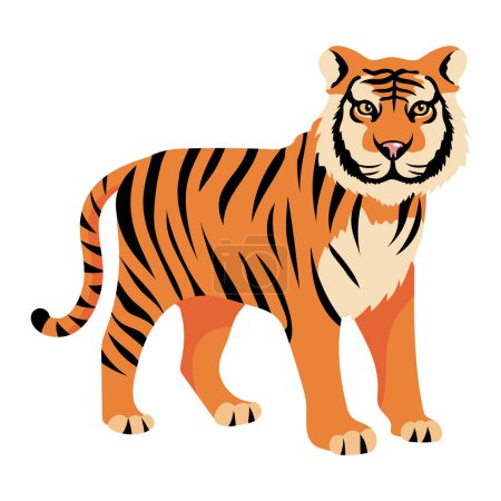Téléchargez les illustrations : Tigre animal isolé conception isolée - en licence libre de droit