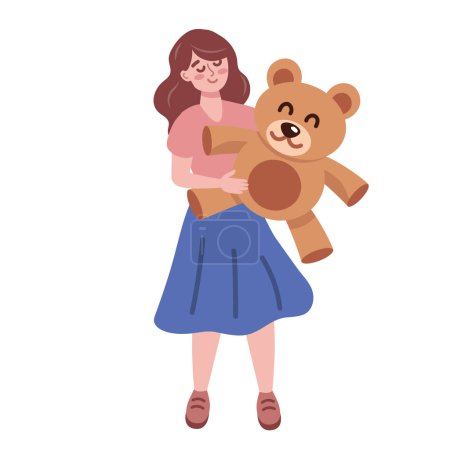 Photo for Woman with teddy donation isolated design - Royalty Free Image
