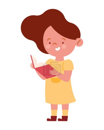 Illustration for Reader cute girl isolated design - Royalty Free Image
