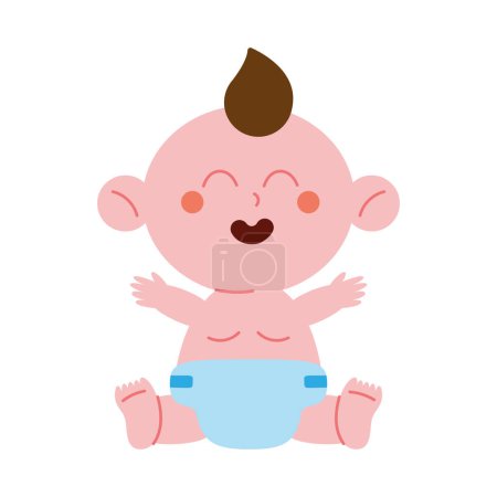 Illustration for Baby shower boy isolated design - Royalty Free Image