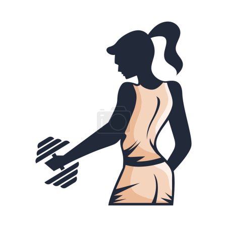 Ilustración de Emblema de gimnasio mujer fitness aislado - Imagen libre de derechos