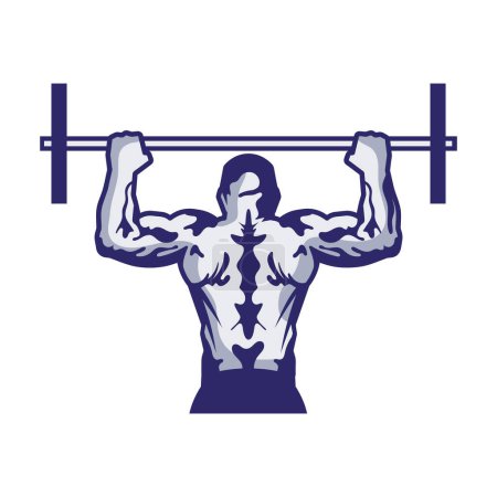 Illustration for Gym emblem strong man isolated - Royalty Free Image