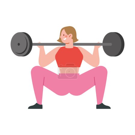 Illustration for Gym practicing woman isolated illustration - Royalty Free Image