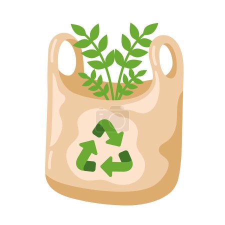 Illustration for Free plastic bag environmental isolated - Royalty Free Image