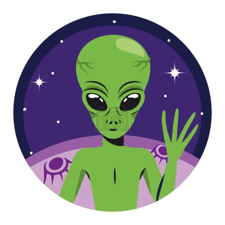Photo for Alien avatar space isolated design - Royalty Free Image