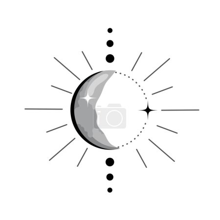 moon phases science cosmos vector