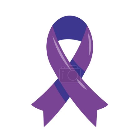 alzheimer day purple ribbon isolated