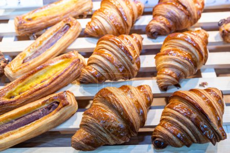 Foto de Famous french pastery named chocolatine or chocolate bread - Imagen libre de derechos