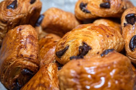 Famous french pastery named chocolatine or chocolate bread