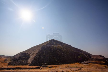 Photo for Vew of the Sun Pyramid at Teotihuacan Ruins - Mexico City, Mexico - Royalty Free Image