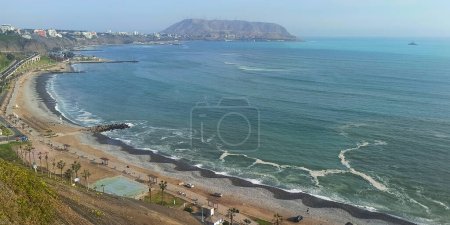 Photo for Beautiful Pacific Ocean coast in Miraflores city area in Lima, Peru. - Royalty Free Image