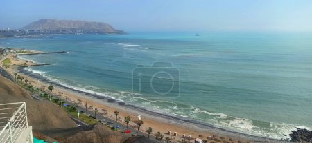 Photo for Beautiful Pacific Ocean coast in Miraflores city area in Lima, Peru. - Royalty Free Image