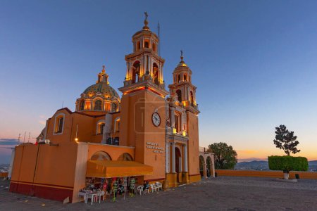 Photo for Cholula, Puebla, Mexico - March 18, 2022 - the Sanctuary of the Virgen de los Remedios in the pueblo magico of Cholula - Royalty Free Image