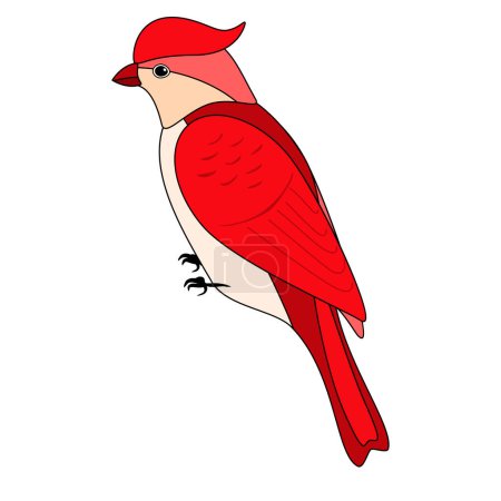 Ilustración de Lindo pájaro de línea, estilo de colorear aislado sobre fondo blanco, signo de vector
. - Imagen libre de derechos