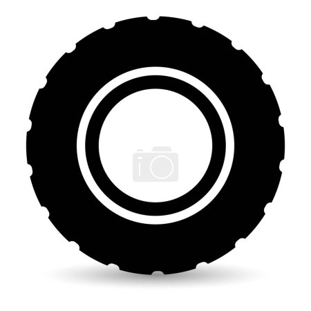 Ilustración de Icono de vector de neumáticos aislado sobre un fondo blanco. - Imagen libre de derechos