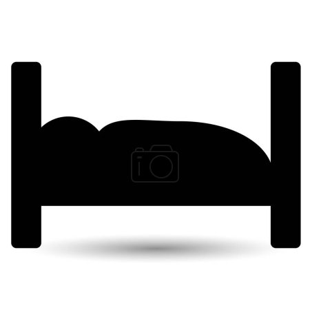 Illustration for Man on bed, icon isolated on a white background. - Royalty Free Image