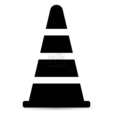 Illustration for Traffic cone icon isolated on a white background. - Royalty Free Image
