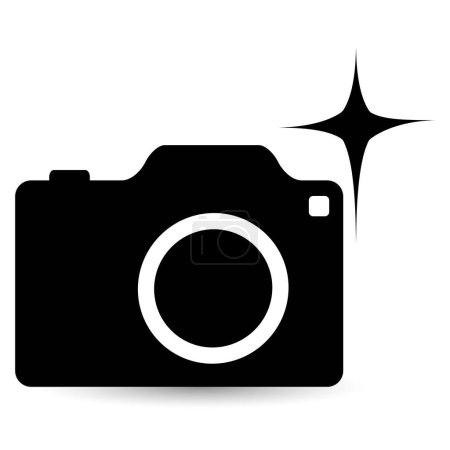 Téléchargez les illustrations : Icône de caméra isolée sur fond blanc
. - en licence libre de droit