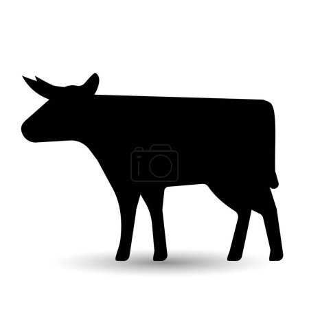 Téléchargez les illustrations : Icône de vache isolée sur fond blanc
. - en licence libre de droit