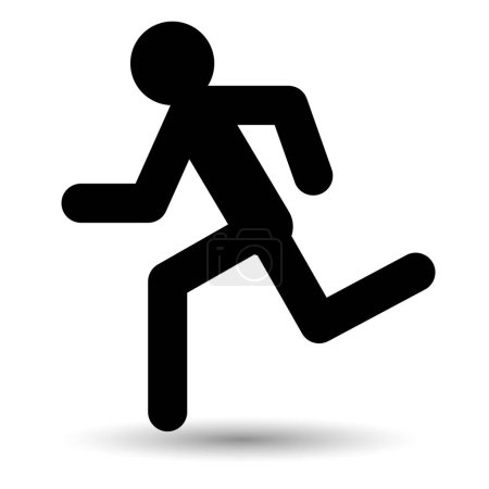 Téléchargez les illustrations : Icône Running Man isolée sur un fond blanc. - en licence libre de droit