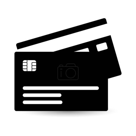 Téléchargez les illustrations : Carte de crédit isolée sur fond blanc, icône vectorielle. - en licence libre de droit
