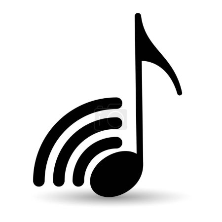 Illustration for Music note vector icon isolated on a white background. - Royalty Free Image