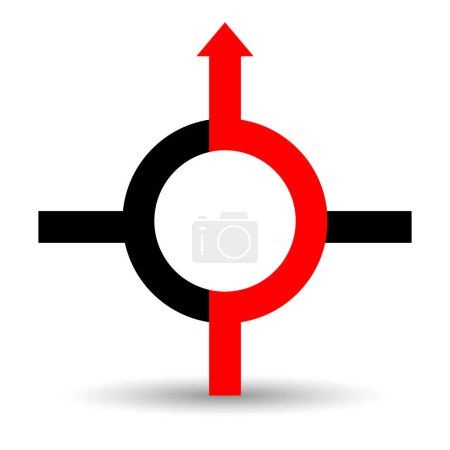Téléchargez les illustrations : Cercle icône vectorielle de mouvement isolé sur un fond blanc. - en licence libre de droit