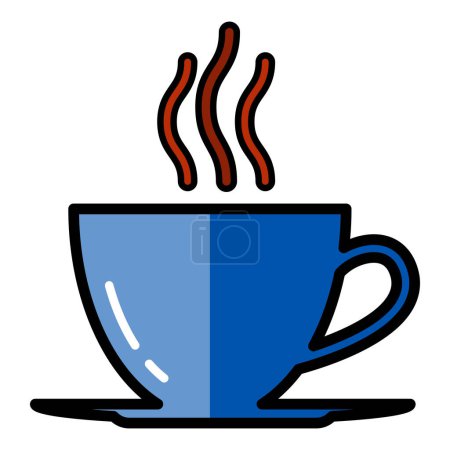 Téléchargez les illustrations : Cup of coffee line icon isolated on a white background. - en licence libre de droit
