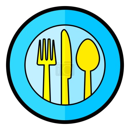 Illustration for Cutlery line icon isolated on a white background. - Royalty Free Image