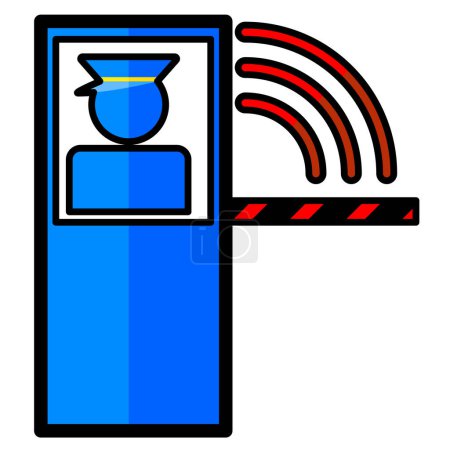 Ilustración de Tollbooth line icon isolated on a white background. - Imagen libre de derechos