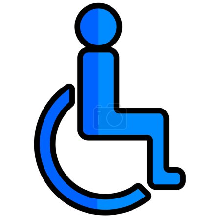 Téléchargez les illustrations : Wheelchair user line icon isolated on a white background. - en licence libre de droit