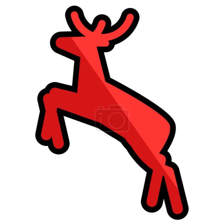 Téléchargez les illustrations : Deer line icon isolated on a white background. - en licence libre de droit