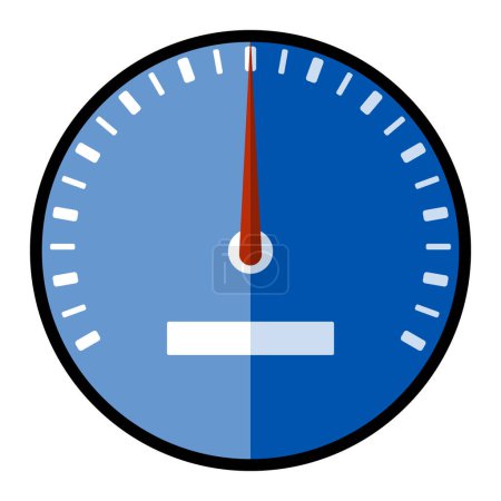 Illustration for Speedometer vector line icon isolated on a white background. - Royalty Free Image
