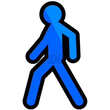 Ilustración de Pedestrian line icon isolated on a white background. - Imagen libre de derechos