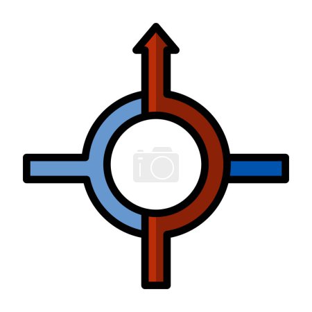 Ilustración de Circle motion vector line icon isolated on a white background. - Imagen libre de derechos