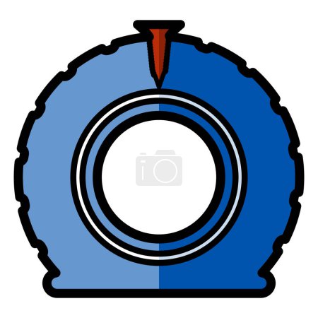 Illustration for Punctured tyre vector line icon isolated on a white background. - Royalty Free Image
