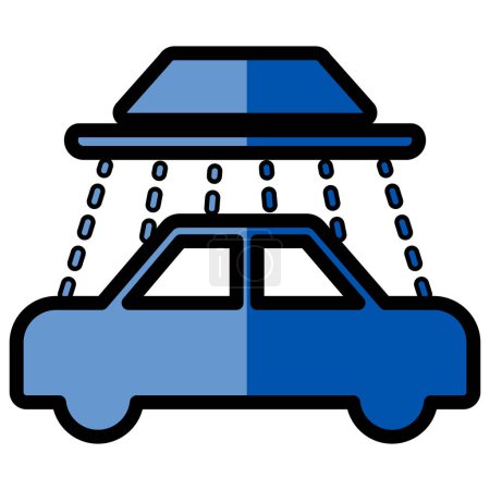 Illustration for Carwash vector line icon isolated on a white background. - Royalty Free Image