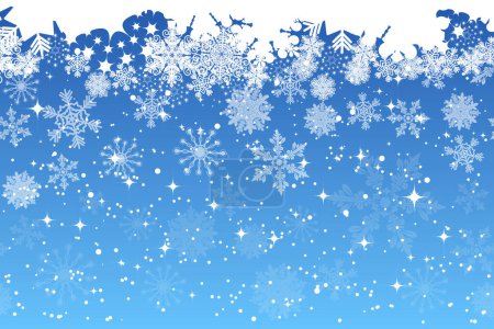 Snow blizzard of beautiful artistic falling snowflakes. Christmas holiday background for celebration decoration design.