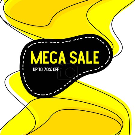 Illustration for Sale organic shapes background. Mega sale. Super sale banner label - Royalty Free Image