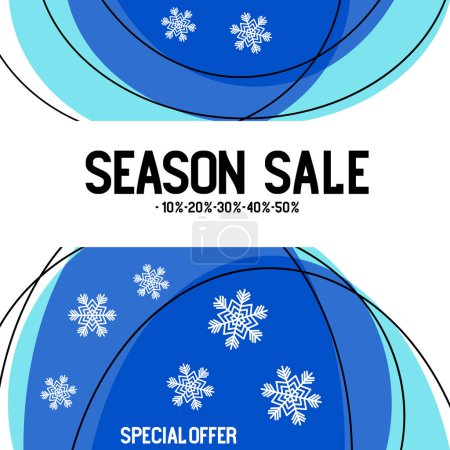 Illustration for Sale organic shapes background. Winter season sale. Mockup poster design. - Royalty Free Image