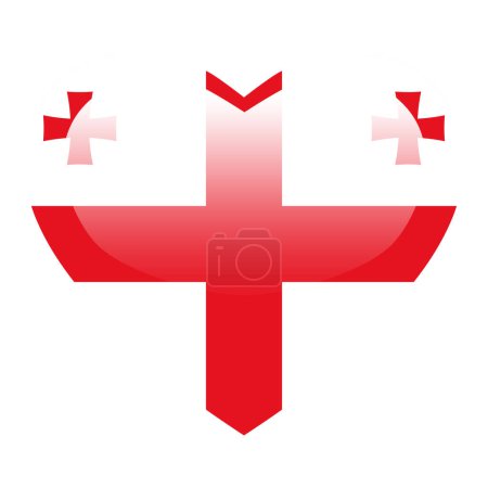 Ilustración de Love Georgia flag, Georgia heart glossy button, Georgia flag icon symbol of love. Símbolo patriótico nacional de Georgia. - Imagen libre de derechos