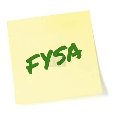 Photo for For your situational awareness acronym FYSA green marker written military initialism text crucial current combat action environment conditions information report actionable mission info understanding concept isolated yellow post-it sticky note - Royalty Free Image