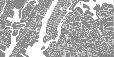 Ilustración de Esquema de ilustración vectorial editable en capas del mapa de la ciudad de Newyork - Imagen libre de derechos