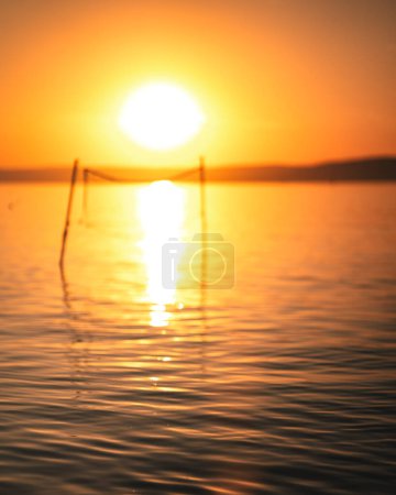 Photo for Amazing sunset over lake Balaton in summer - Royalty Free Image